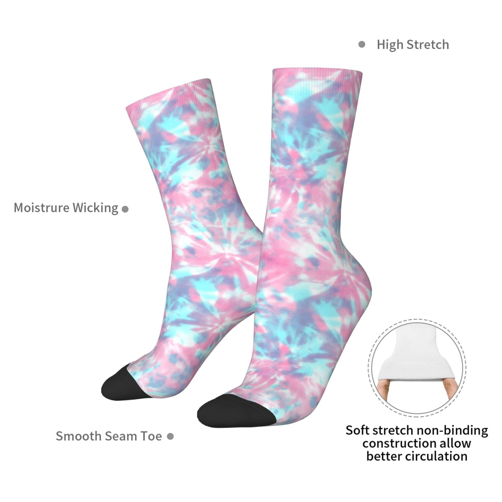Tie Dye Print Crew Socks For W - Running Gear Youtube recension och pris