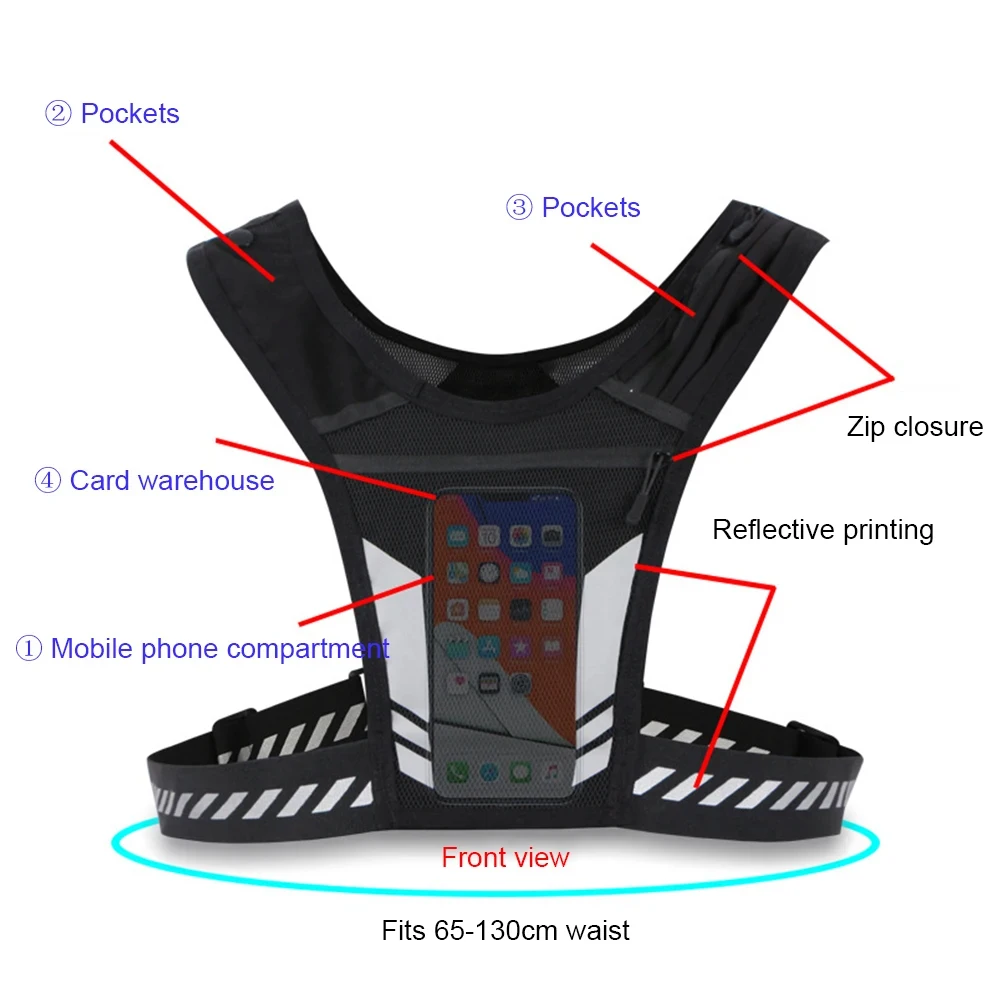 Reflective Running Vest with P - Running Gear For Your Phone recension och pris